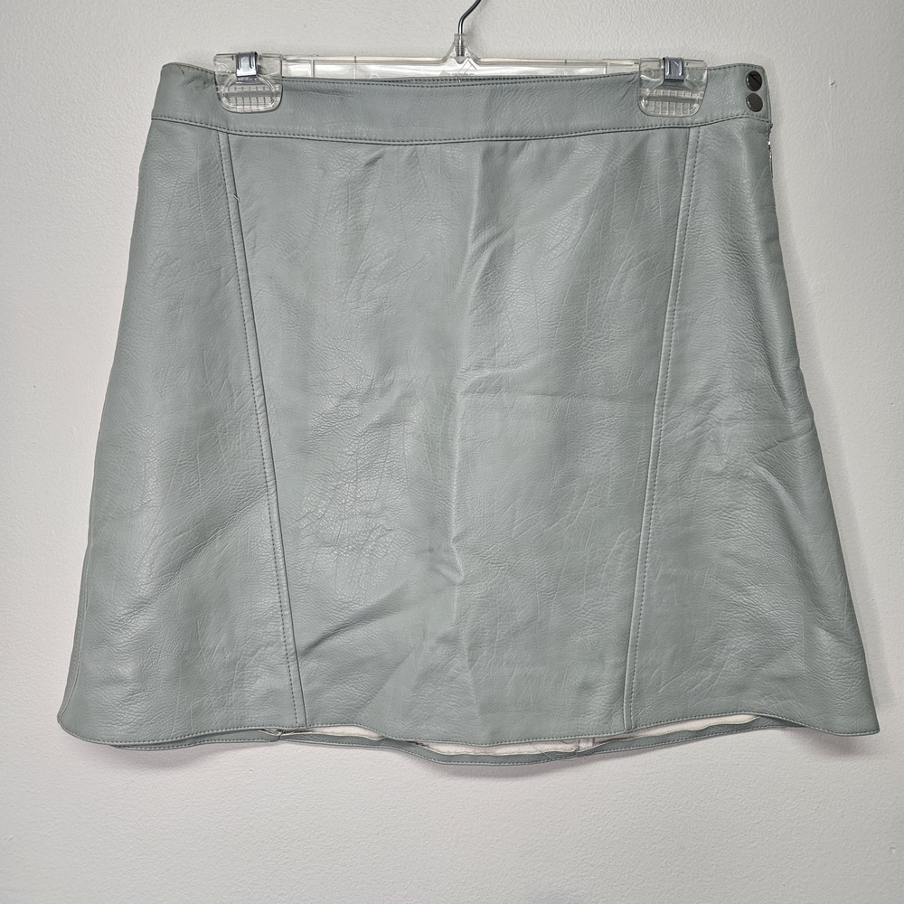 Zara Light Gray Leather Mini Skirt